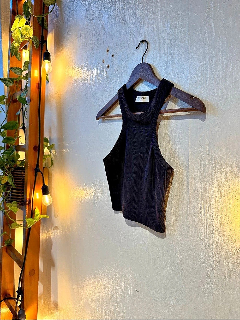 Babaton Ribbed Tank Top in Black Like New